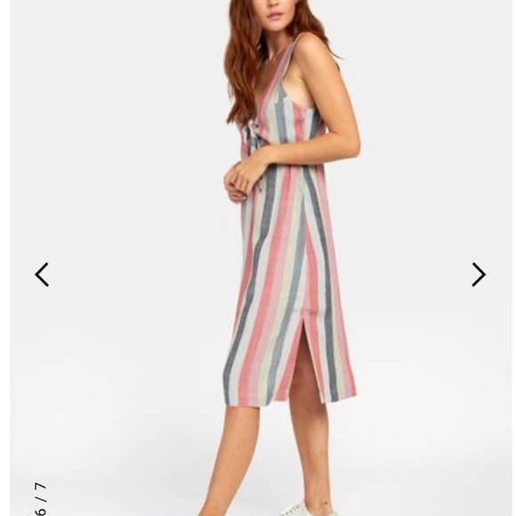 RVCA Striped Sleeveless Midi Dress – Size S - Picture 1 of 6